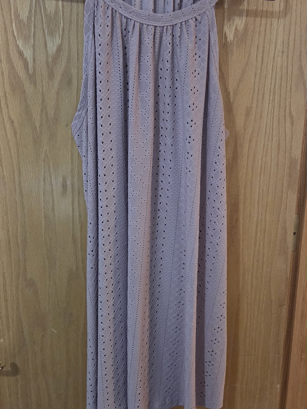 Sleeveless Eyelet Midi Dress in Mauve